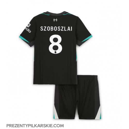 Stroje piłkarskie Liverpool Dominik Szoboszlai #8 Koszulka Wyjazdowej dla dzieci 2024-25 Krótki Rękaw (+ szorty)